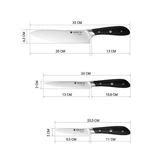 Набір ножів Polaris Solid-3SS фото 7