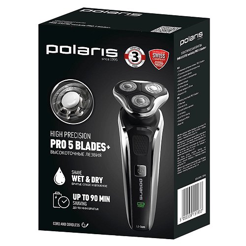 Електрична бритва Polaris PMR 0307RC wet&dry PRO 5 BLADES+ фото 6
