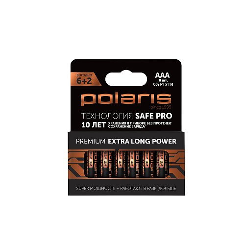 Alkaline batteries Polaris PB AAA (8 pcs) Premium фото 1