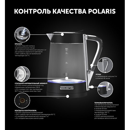 Чайнік Polaris PWK 1715CGL Water Way Pro фото 10