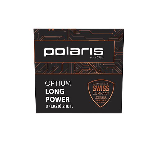 Батарейки лужні Polaris PB LR20 (D) (2шт) OPTIUM фото 1