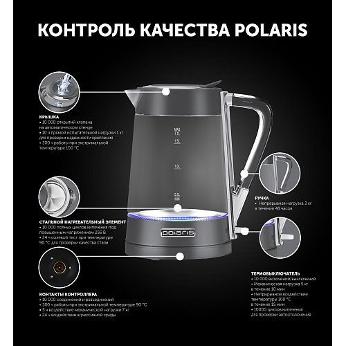 Чайник Polaris PWK 1715CGL Water Way Pro фото 11