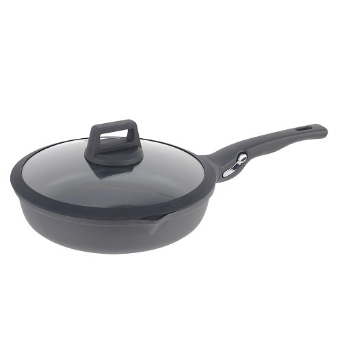 Алынбалы тұтқасы мен қақпағы бар Calido-26FP шойын қуырғыш табасы фото 1