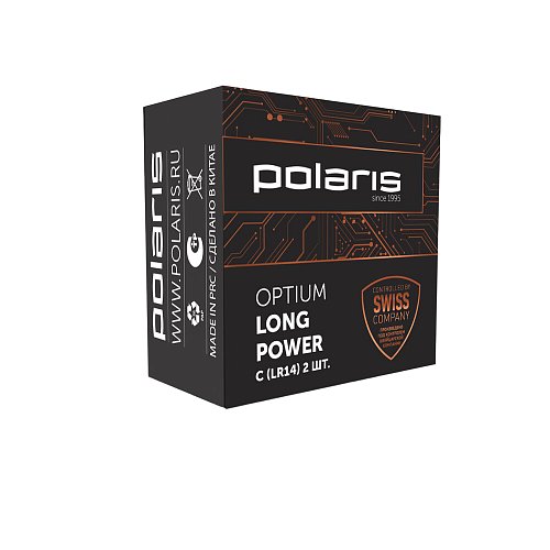 Батарэйкі шчолачныя Polaris PB LR14 (З) (2шт) OPTIUM фото 2