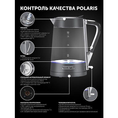 Чайнік Polaris PWK 1715CGL Water Way Pro фото 11