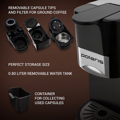 Espresso coffee maker Polaris PCM 2020 3-in-1 фото 9