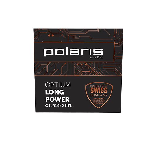 Батарэйкі шчолачныя Polaris PB LR14 (З) (2шт) OPTIUM фото 1