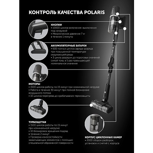 Бесправадны пыласос Polaris PVCS 4050 CyclonicPRO фото 36