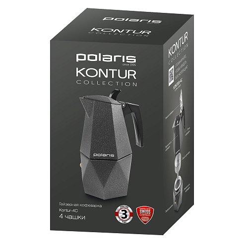 Гейзерная кофе қайнатқыш Polaris Kontur-4C фото 5