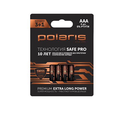 Alkaline batteries Polaris PB AAA (4 pcs) Premium фото 1