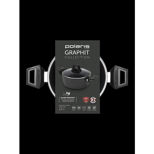 Қақпағы бар кәстрөл Polaris Graphit-24C фото 13