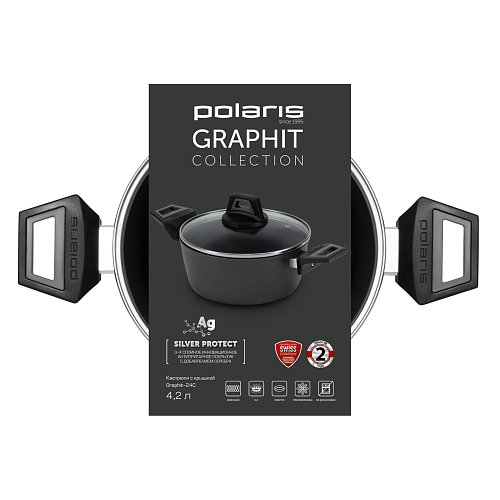 Қақпағы бар кәстрөл Polaris Graphit-24C фото 5