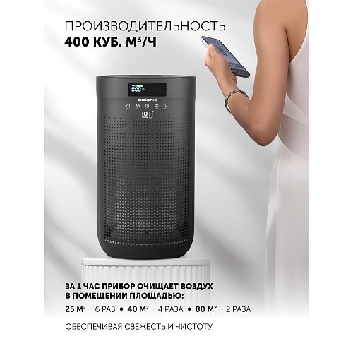 Ачышчальнік паветра Polaris PPA 4050 WIFI IQ Home фото 3