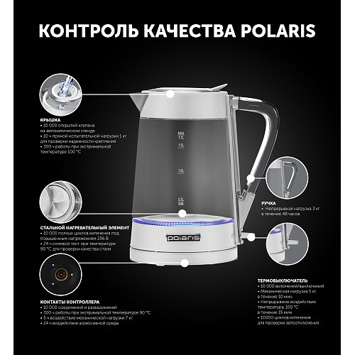 Чайник Polaris PWK 1715CGL Water Way Pro фото 11