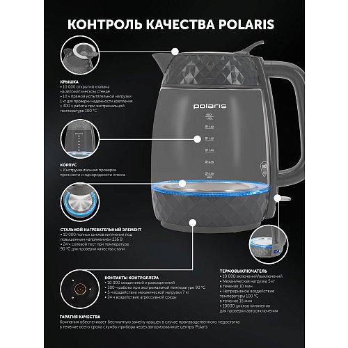 Чайник Polaris PWK 1809CGL Water Way Pro фото 17