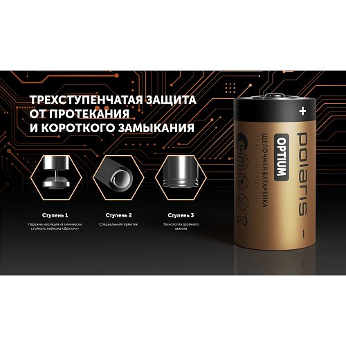 Батарейки лужні Polaris PB LR20 (D) (2шт) OPTIUM фото 7