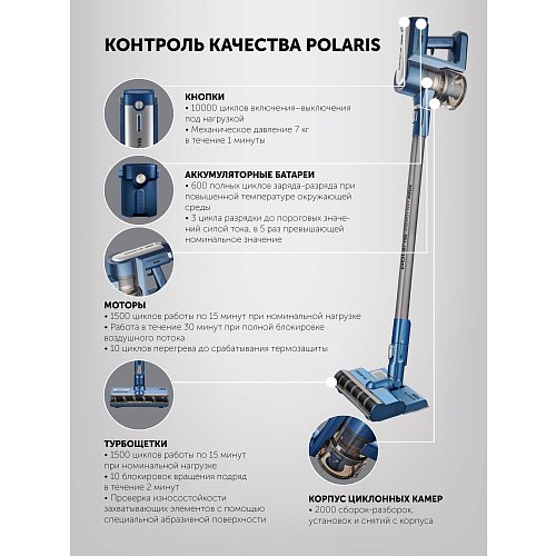 Сымсыз шаңсорғыш Polaris PVCS 7000 Energy WAY AQUA фото 15