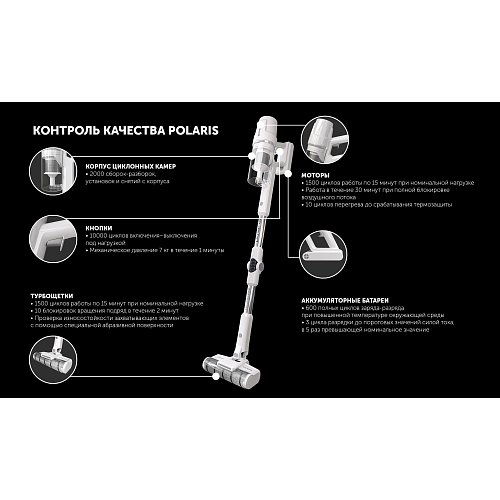 Бесправадны пыласос Polaris PVCS 4050 CyclonicPRO фото 17