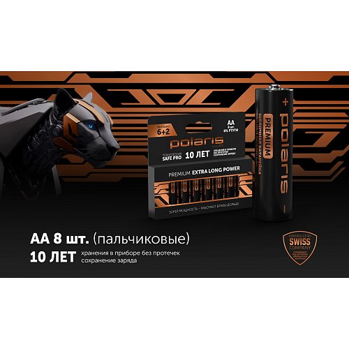 Батарэйкі шчолачныя Polaris PB АА (8шт) Premium фото 4