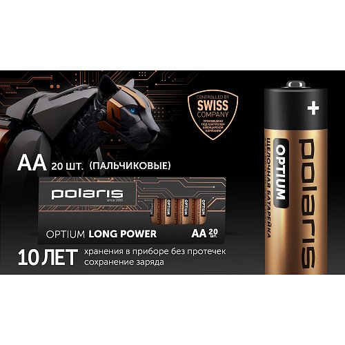 Батарэйкі шчолачныя Polaris PB АА (20шт) OPTIUM фото 4