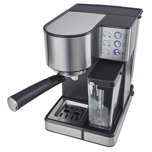 Серебристая кофеварка Polaris PCM 1536E Adore Cappuccino с автоматическим капучинатором